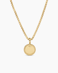 DY Elements® Disc Pendant in 18K Yellow Gold with Diamonds, 14mm