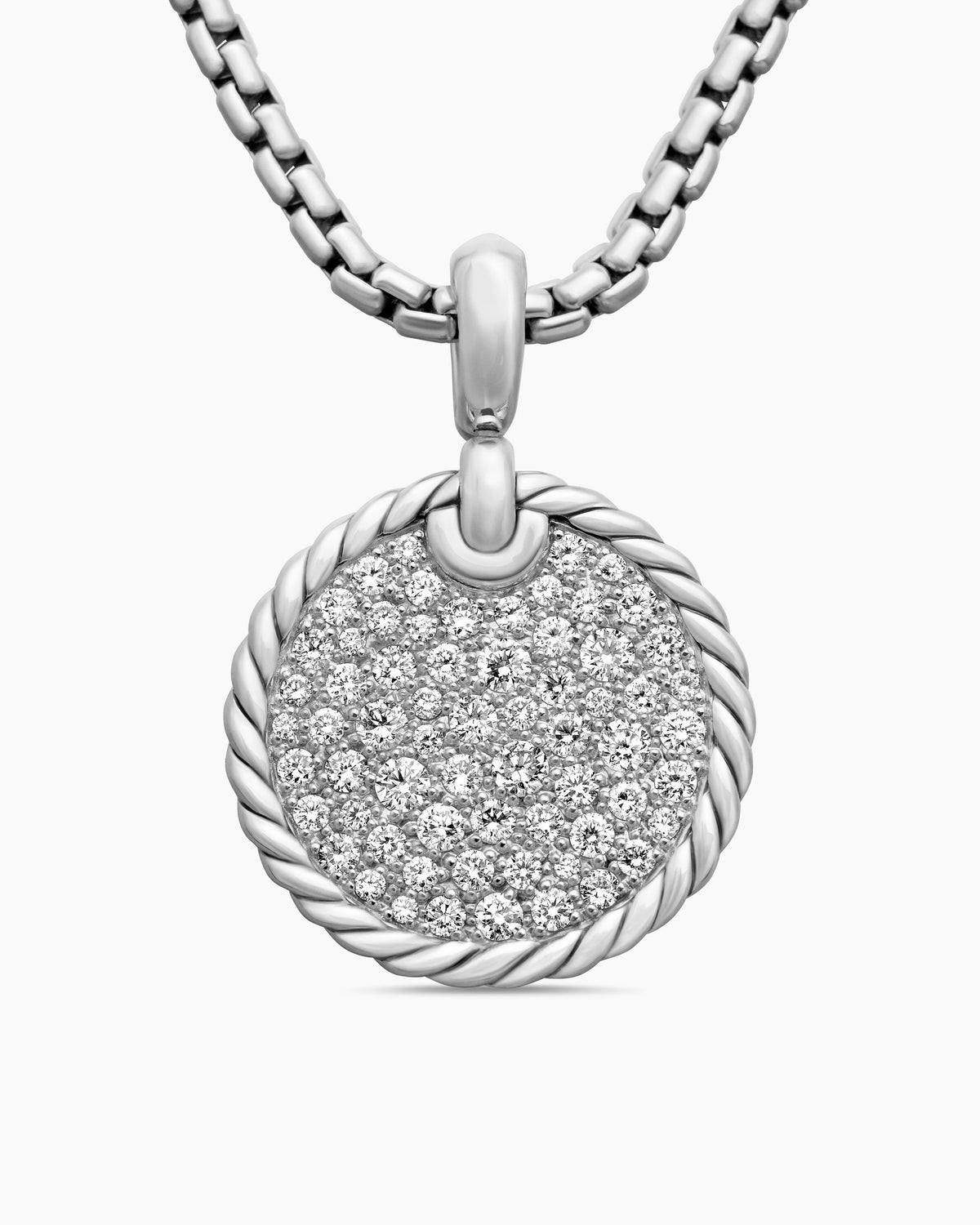 DY Elements® Disc Pendant in Sterling Silver with Diamonds, 18mm