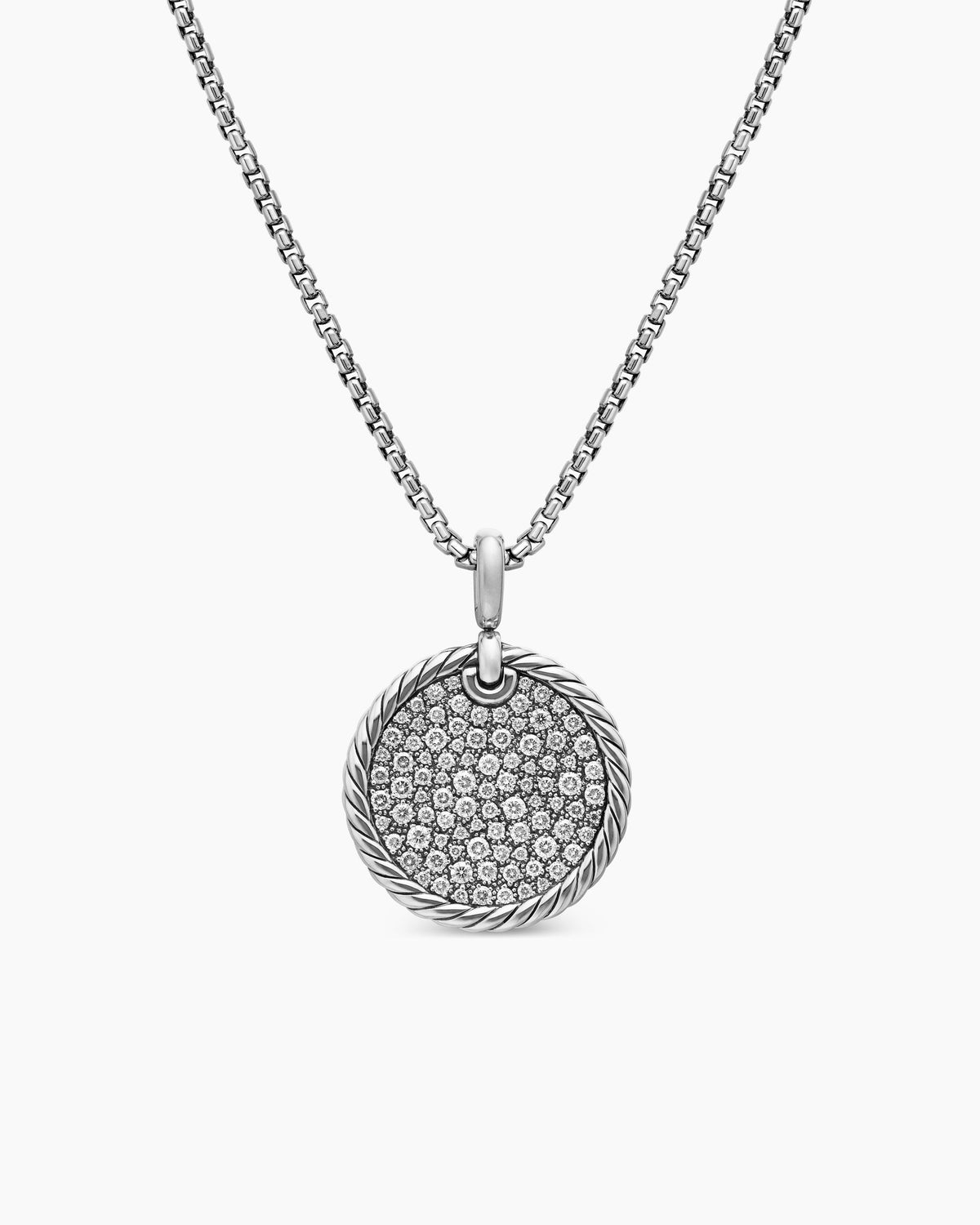 DY Elements® Disc Pendant in Sterling Silver with Diamonds, 24mm