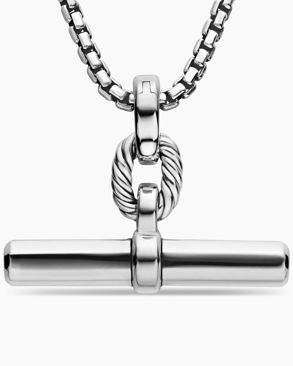 Lexington E/W Barrel Pendant  in Sterling Silver, 36mm