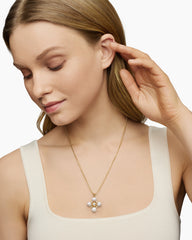 Renaissance® Pearl Pendant in 18K Yellow Gold with Pearls and Diamonds, 29.4mm