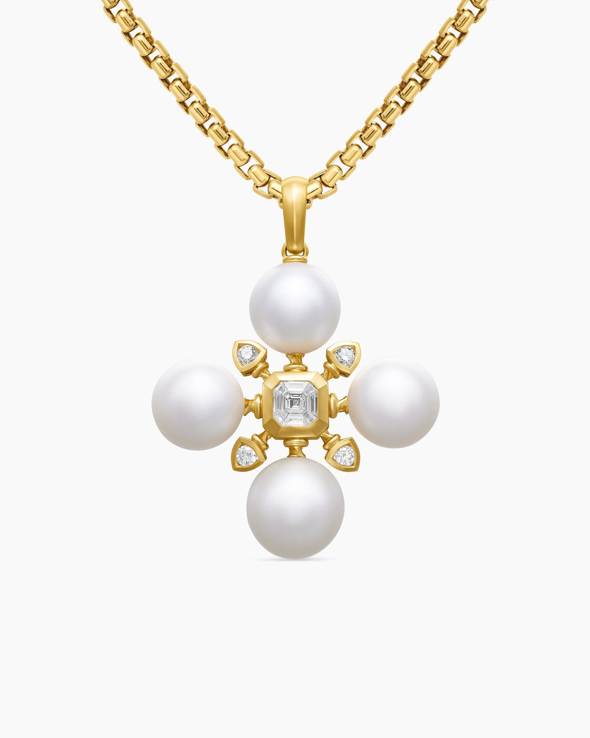 Renaissance® Pearl Pendant in 18K Yellow Gold with Pearls and Diamonds, 29.4mm
