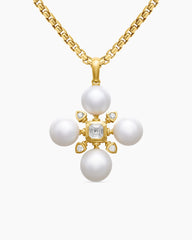 Renaissance® Pearl Pendant in 18K Yellow Gold with Pearls and Diamonds, 29.4mm