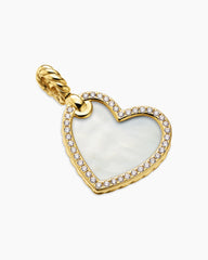 DY Elements® Heart Amulet in 18K Yellow Gold with Mother of Pearl and Diamonds, 18.7mm