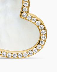 DY Elements® Heart Amulet in 18K Yellow Gold with Mother of Pearl and Diamonds, 18.7mm