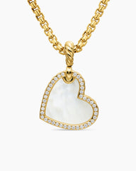 DY Elements® Heart Amulet in 18K Yellow Gold with Mother of Pearl and Diamonds, 18.7mm
