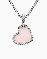 DY Elements® Heart Amulet in Sterling Silver with Pink Opal and Diamonds, 18.7mm