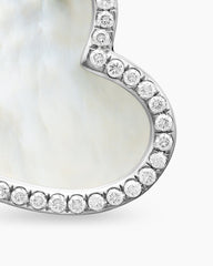 DY Elements® Heart Amulet in Sterling Silver with Mother of Pearl and Diamonds, 18.7mm