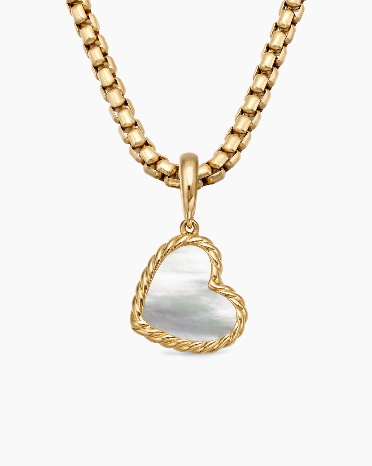 DY Elements® Heart Amulet in 18K Yellow Gold with Mother of Pearl, 15.2mm
