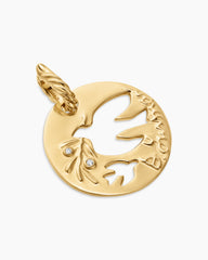 DY Elements® Dove Pendant in 18K Yellow Gold with Diamonds, 22mm