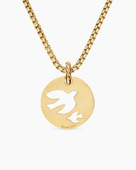 DY Elements® Dove Pendant in 18K Yellow Gold with Diamonds, 22mm