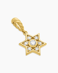 Star of David Pendant in 18K Yellow Gold with Diamonds, 11.2mm