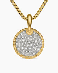 DY Elements® Disc Pendant in 18K Yellow Gold with Diamonds, 21.2mm