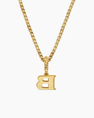 Pavé Initial Pendant in 18K Yellow Gold with Diamond B