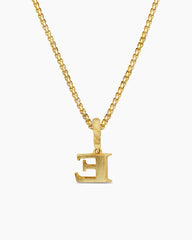 Pavé Initial Pendant in 18K Yellow Gold with Diamond E