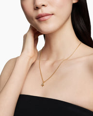 Pavé Initial Pendant in 18K Yellow Gold with Diamond H