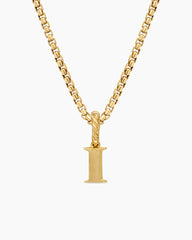 Pavé Initial Pendant in 18K Yellow Gold with Diamond I
