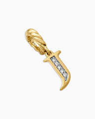 Pavé Initial Pendant in 18K Yellow Gold with Diamond J