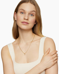 Pavé Initial Pendant in 18K Yellow Gold with Diamond K