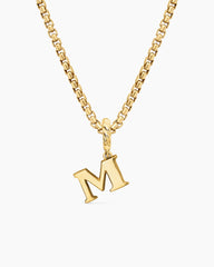Pavé Initial Pendant in 18K Yellow Gold with Diamond M