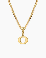 Pavé Initial Pendant in 18K Yellow Gold with Diamond O