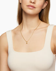 Pavé Initial Pendant in 18K Yellow Gold with Diamond S