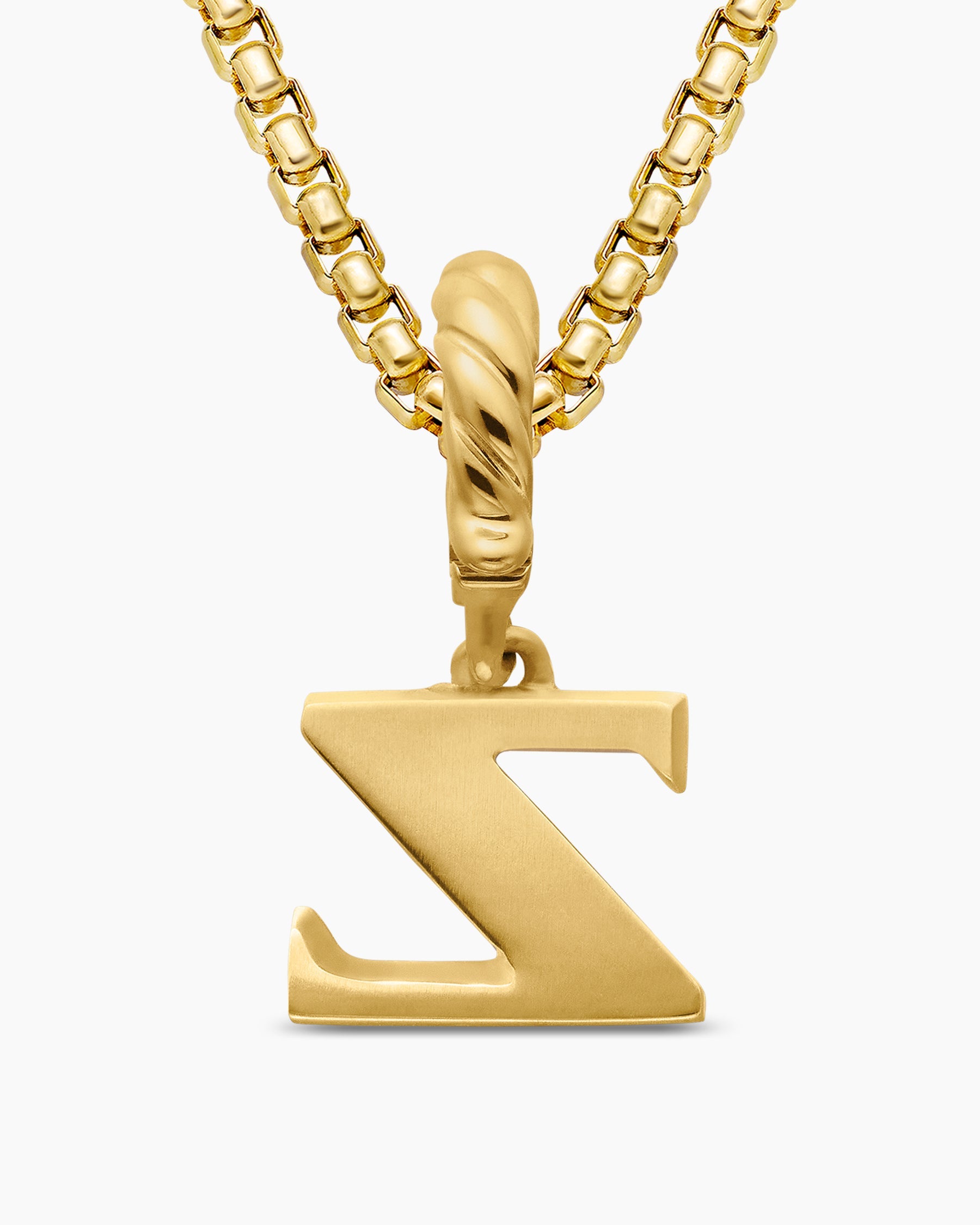 Pavé Initial Pendant in 18K Yellow Gold with Diamond Z