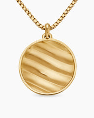 Cable Edge® Pendant in 18K Yellow Gold with Diamonds, 37mm