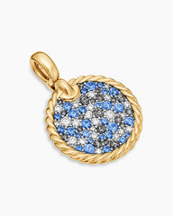 DY Elements® Color Pendant in 18K Yellow Gold with Pavé Diamonds and Blue Sapphires, 21.2mm