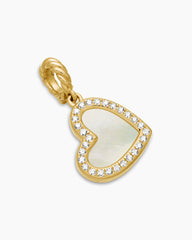 DY Elements® Heart Pendant in 18K Yellow Gold with Mother of Pearl and Diamonds, 11mm