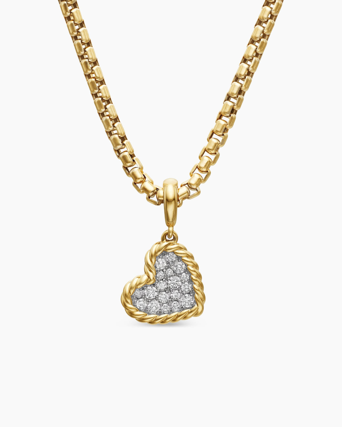 DY Elements® Heart Pendant in 18K Yellow Gold with Diamonds, 11mm