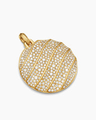 Cable Edge® Pendant in 18K Yellow Gold with Diamonds, 37mm