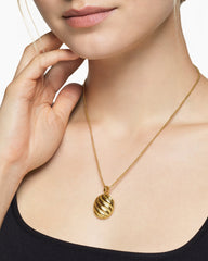 Sculpted Cable Locket in 18K Yellow Gold, 24mm