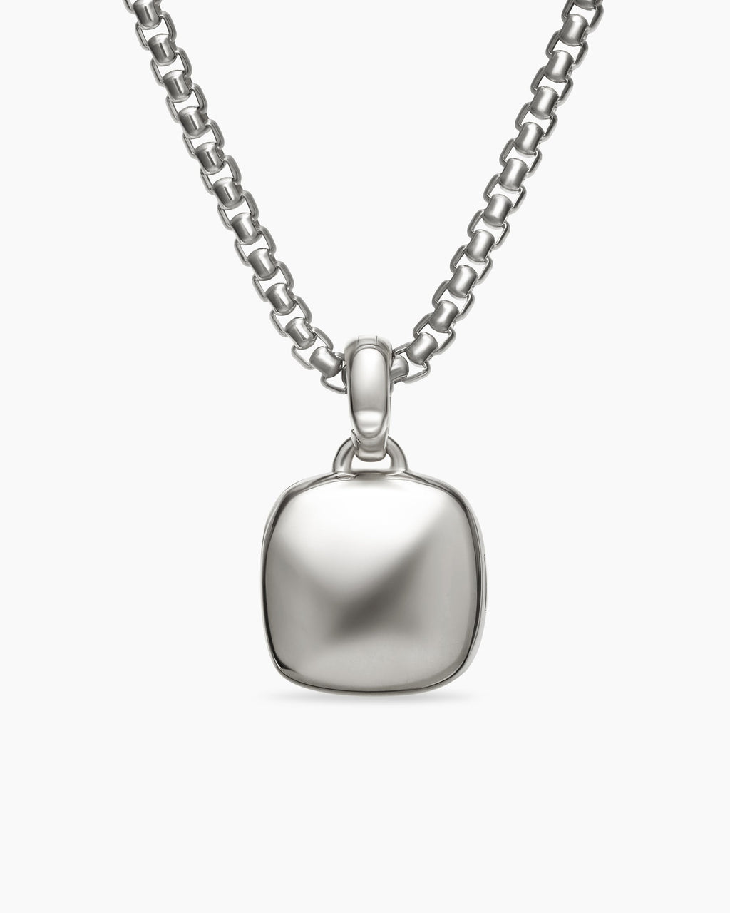 Sculpted Cable Square Locket in Sterling Silver, 14.5mm