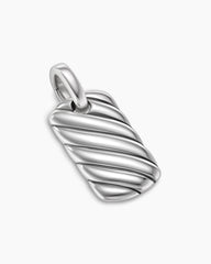 Petite Sculpted Cable Tag in Sterling Silver, 10mm