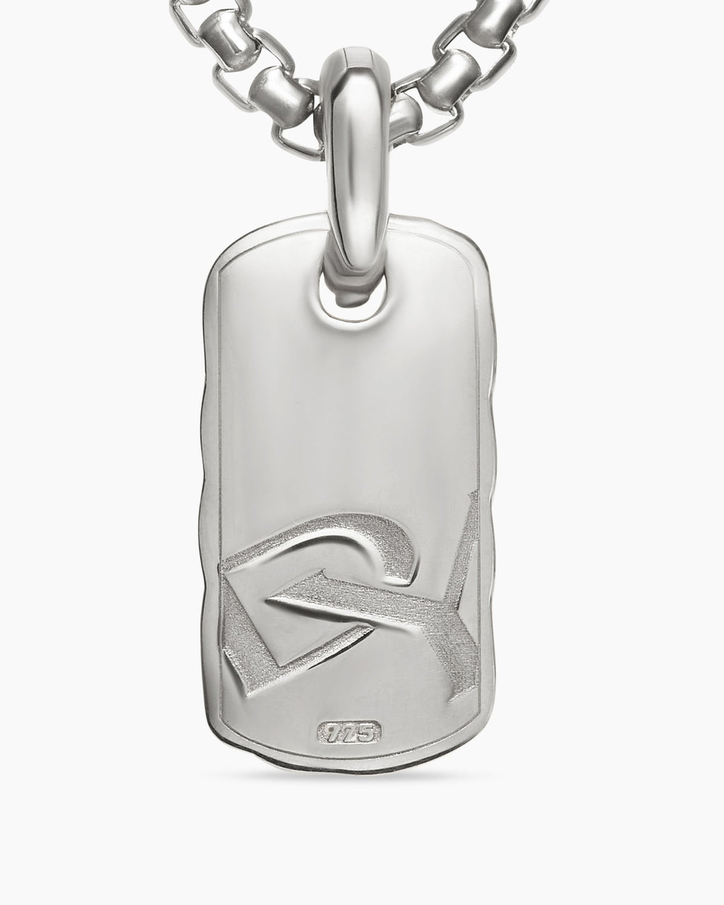 Petite Sculpted Cable Tag in Sterling Silver, 10mm