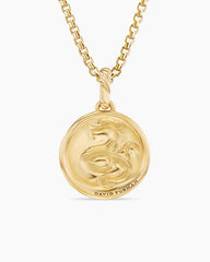 Dragon Amulet in 18K Yellow Gold with Diamonds, 19mm