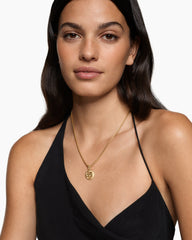 Snake Amulet in 18K Yellow Gold with Diamonds, 18.8mm