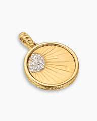 Sun and Moon Duality Pendant in 18K Yellow Gold with Navy Enamel and Diamonds, 22.3mm