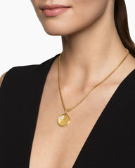 Sun and Moon Duality Pendant in 18K Yellow Gold with Navy Enamel and Diamonds, 22.3mm