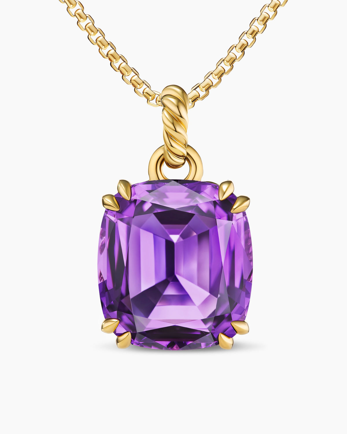 Marbella Pendant in 18K Yellow Gold with Amethyst, 22mm