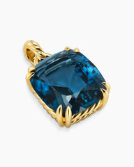 Marbella Pendant in 18K Yellow Gold with Hampton Blue Topaz, 22mm