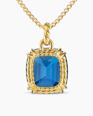 Marbella Pendant in 18K Yellow Gold with Hampton Blue Topaz, 22mm