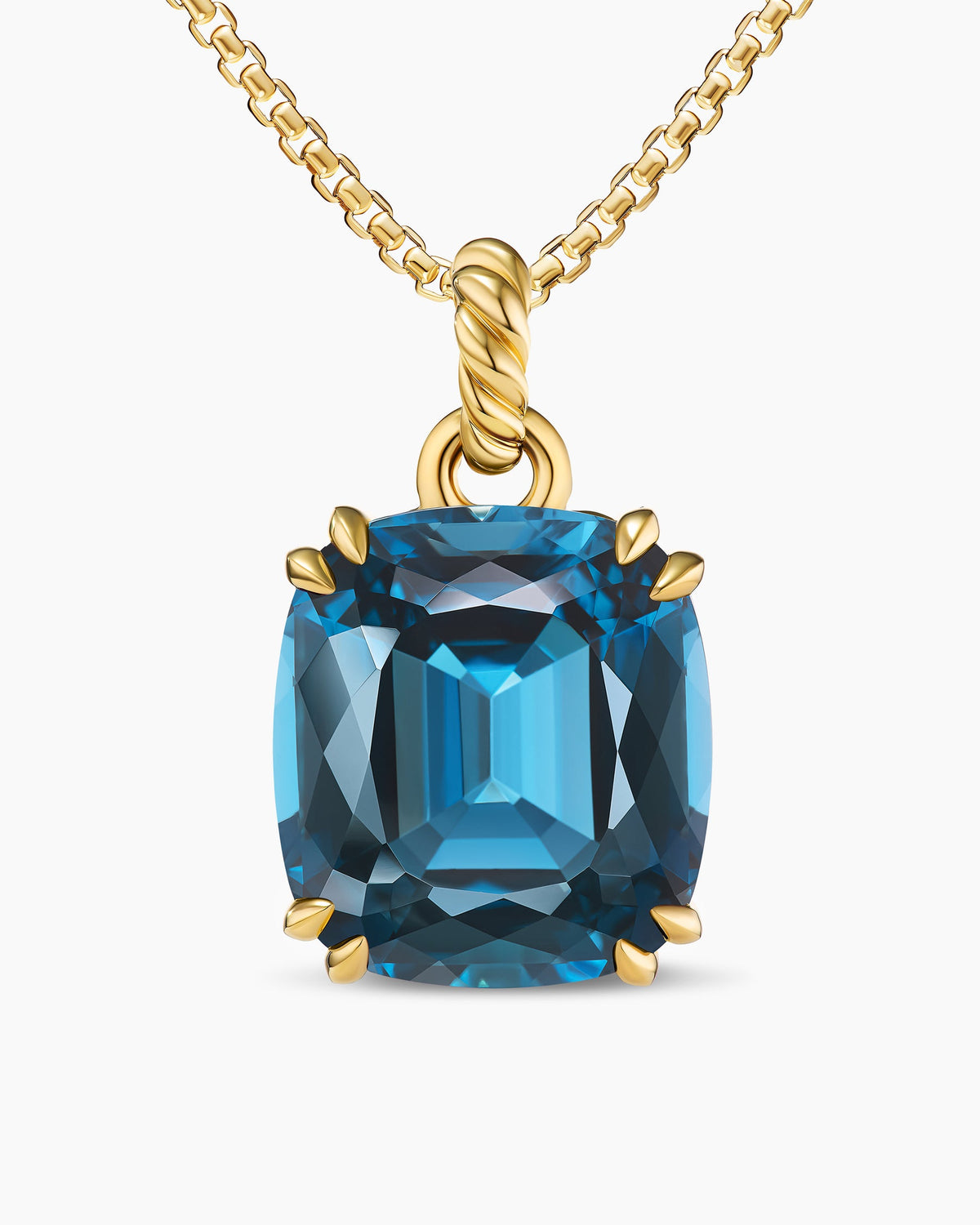 Marbella Pendant in 18K Yellow Gold with Hampton Blue Topaz, 22mm