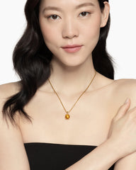 Marbella Pendant in 18K Yellow Gold with Citrine, 12mm
