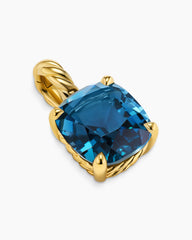 Marbella Pendant in 18K Yellow Gold with Hampton Blue Topaz, 12mm