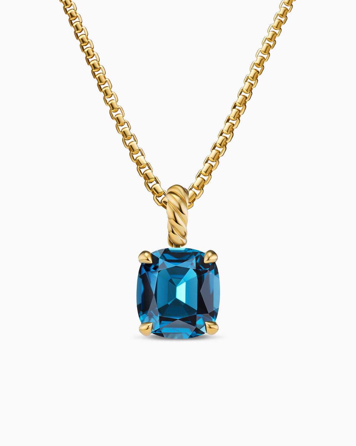 Marbella Pendant in 18K Yellow Gold with Hampton Blue Topaz, 12mm