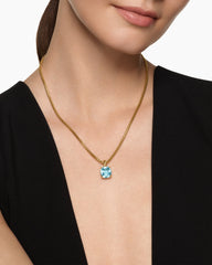Marbella Pendant in 18K Yellow Gold with Sky Blue Topaz, 12mm