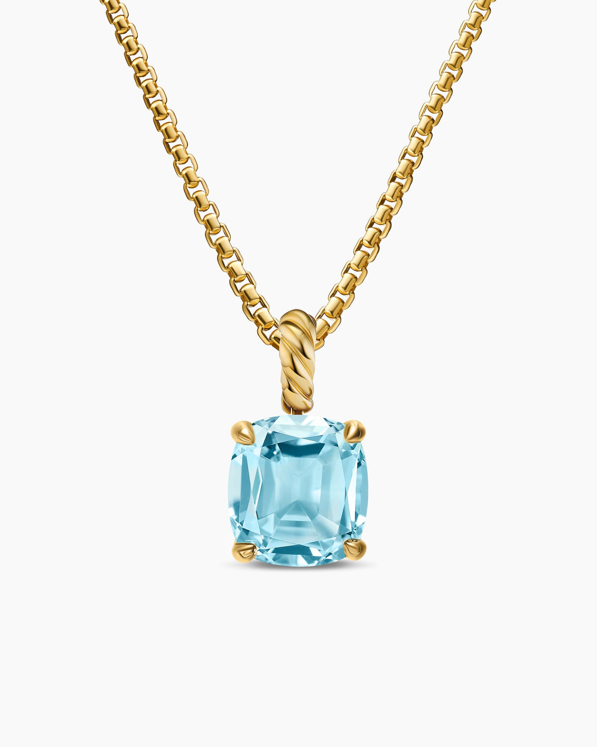 Marbella Pendant in 18K Yellow Gold with Sky Blue Topaz, 12mm
