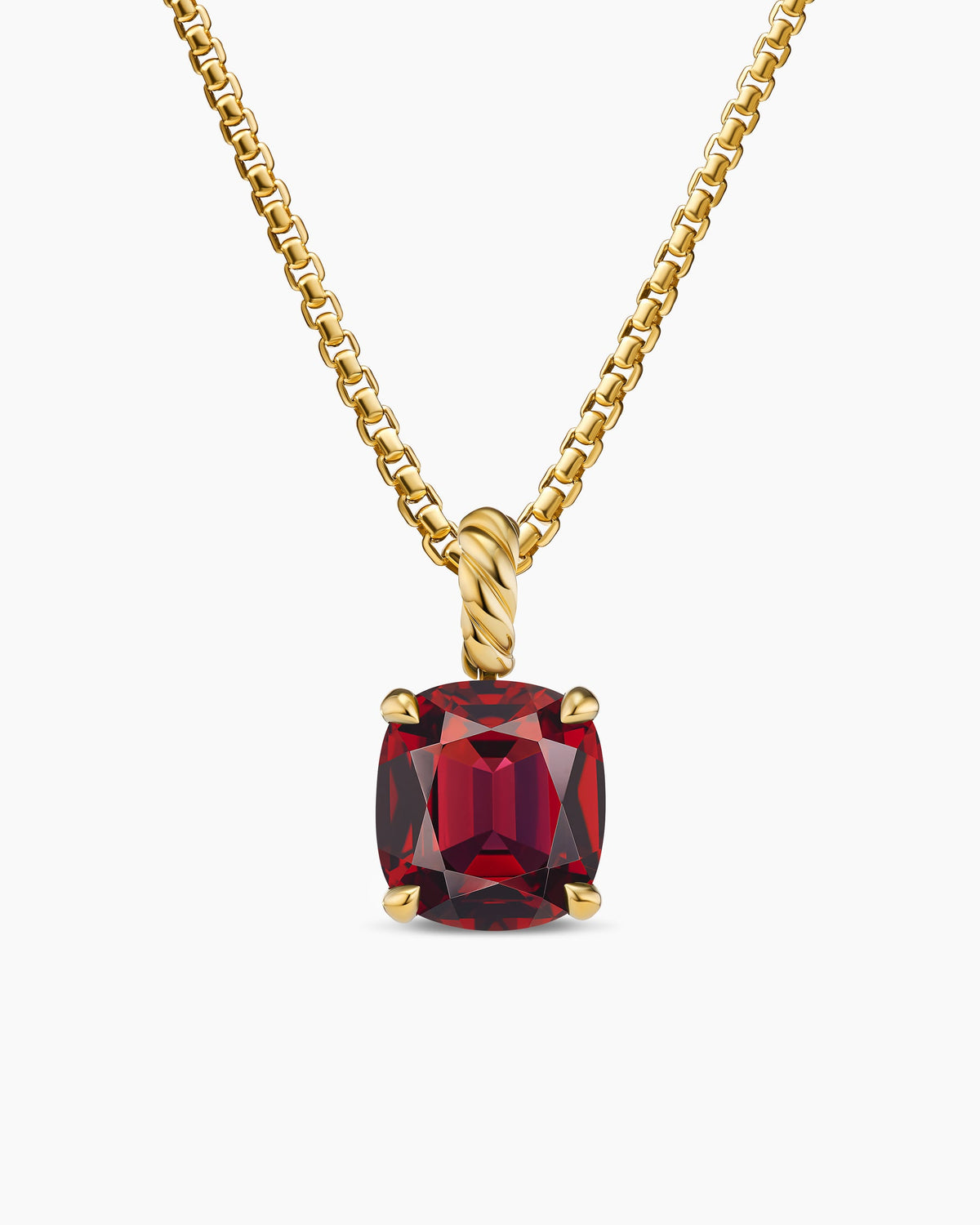 Marbella Pendant in 18K Yellow Gold with Rhodolite Garnet, 12mm